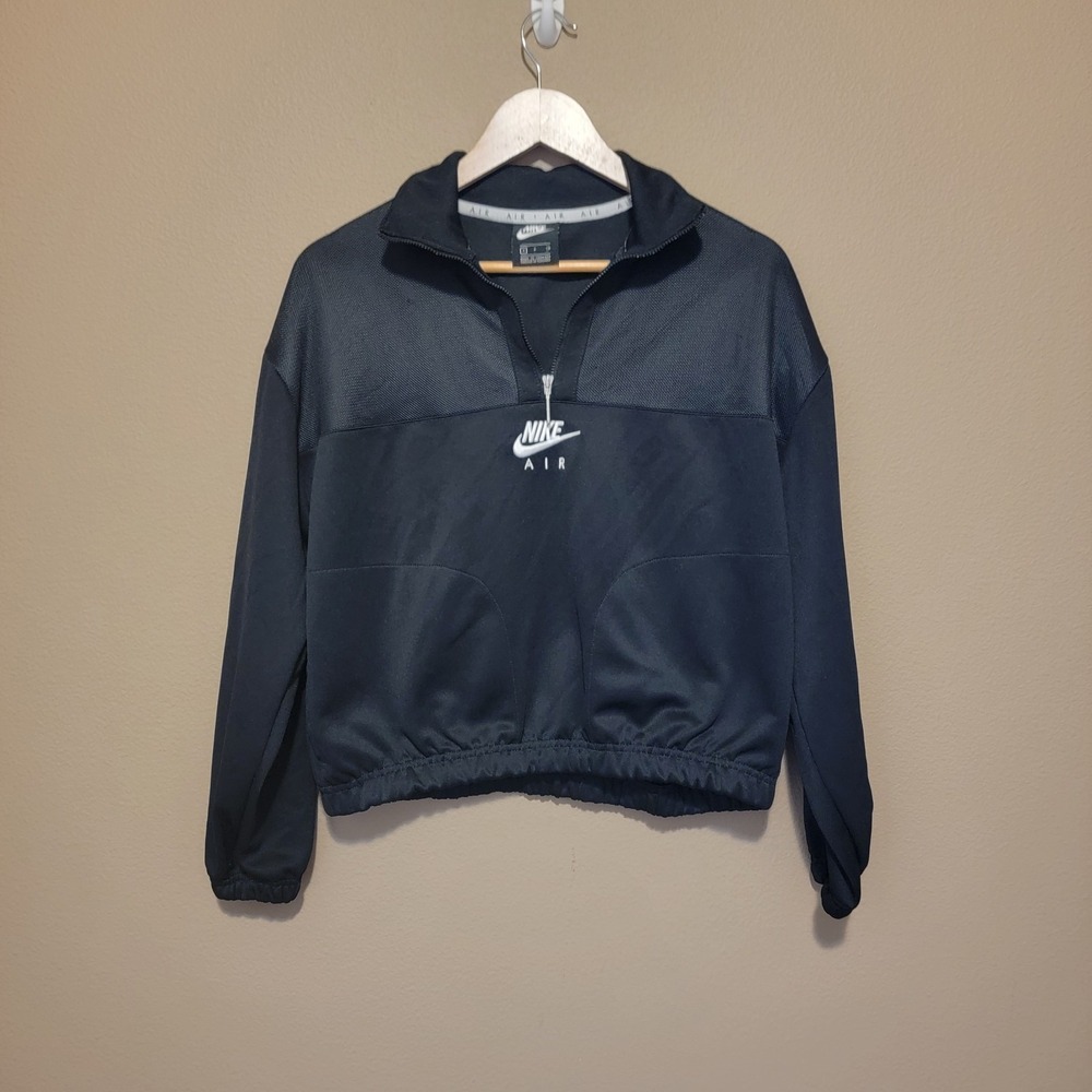 Nike Air‎ Women's Size Large Black 1/4 Zip Cropped Loose Fit Jacket